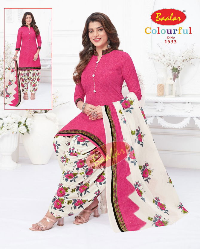 Baalar Colourful Vol 15 Regular Wear Wholesale Cotton Printed Readymade Suit
